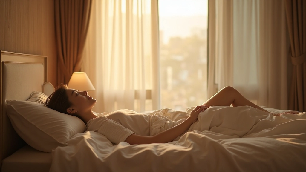 寝室の間接照明がもたらす落ち着いた雰囲気を示すプロフェッショナルな室内写真