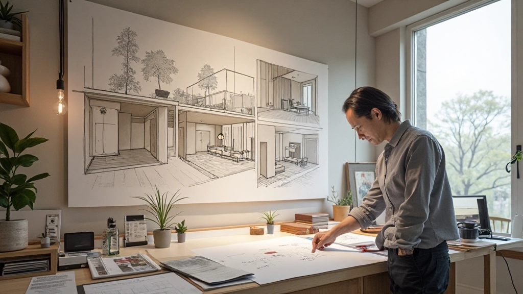 内装設計プロセスの段階的な流れ