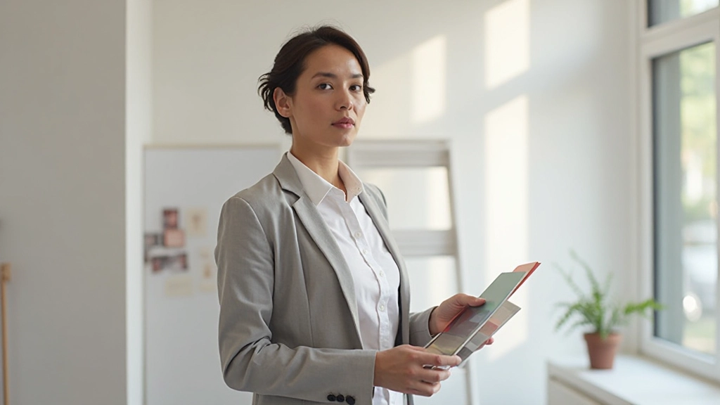 色彩選択プロセスで複数の色サンプルを比較検討する様子
