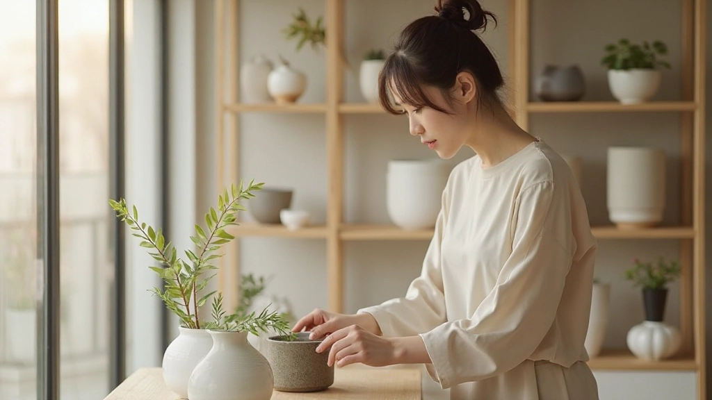 自然素材を使用した洗練されたインテリア装飾の詳細